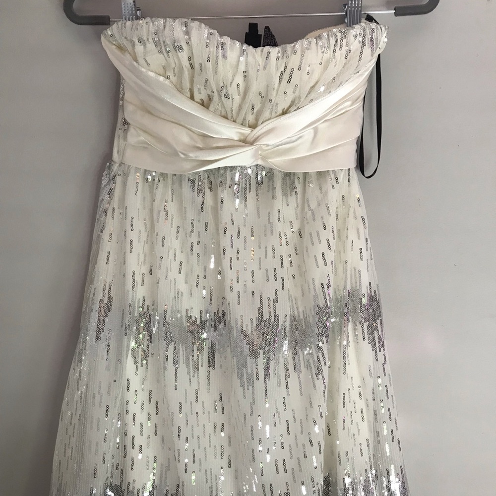 Strapless sequin dress with sweetheart neckline